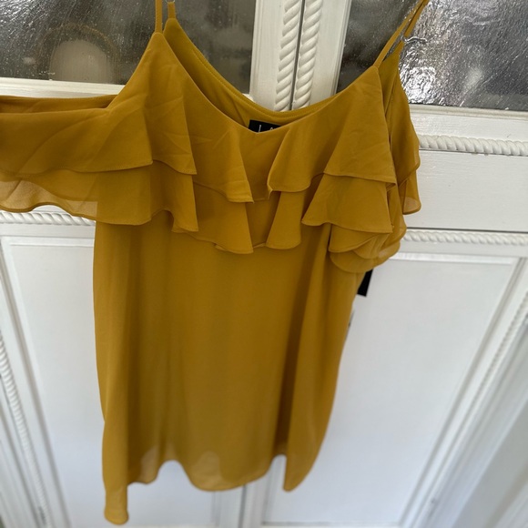 Mustard Ruffle Mini Dress - Picture 4 of 4